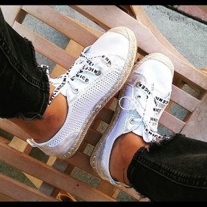 White espadrilles tennis shoes
